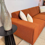 Ecksofa Maël Bouclé-Stoff terrakottafarben – rechts