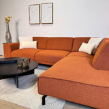Ecksofa Maël Bouclé-Stoff terrakottafarben – rechts