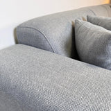 Ecksofa Moby Graublau mit kompakter Lounge und recyceltem Stoff - Rechts 