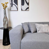 Ecksofa Moby Graublau mit kompakter Lounge und recyceltem Stoff - Rechts 