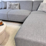 Ecksofa Moby Graublau mit kompakter Lounge und recyceltem Stoff - Rechts 