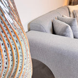 Ecksofa Moby Graublau mit kompakter Lounge und recyceltem Stoff - Rechts 