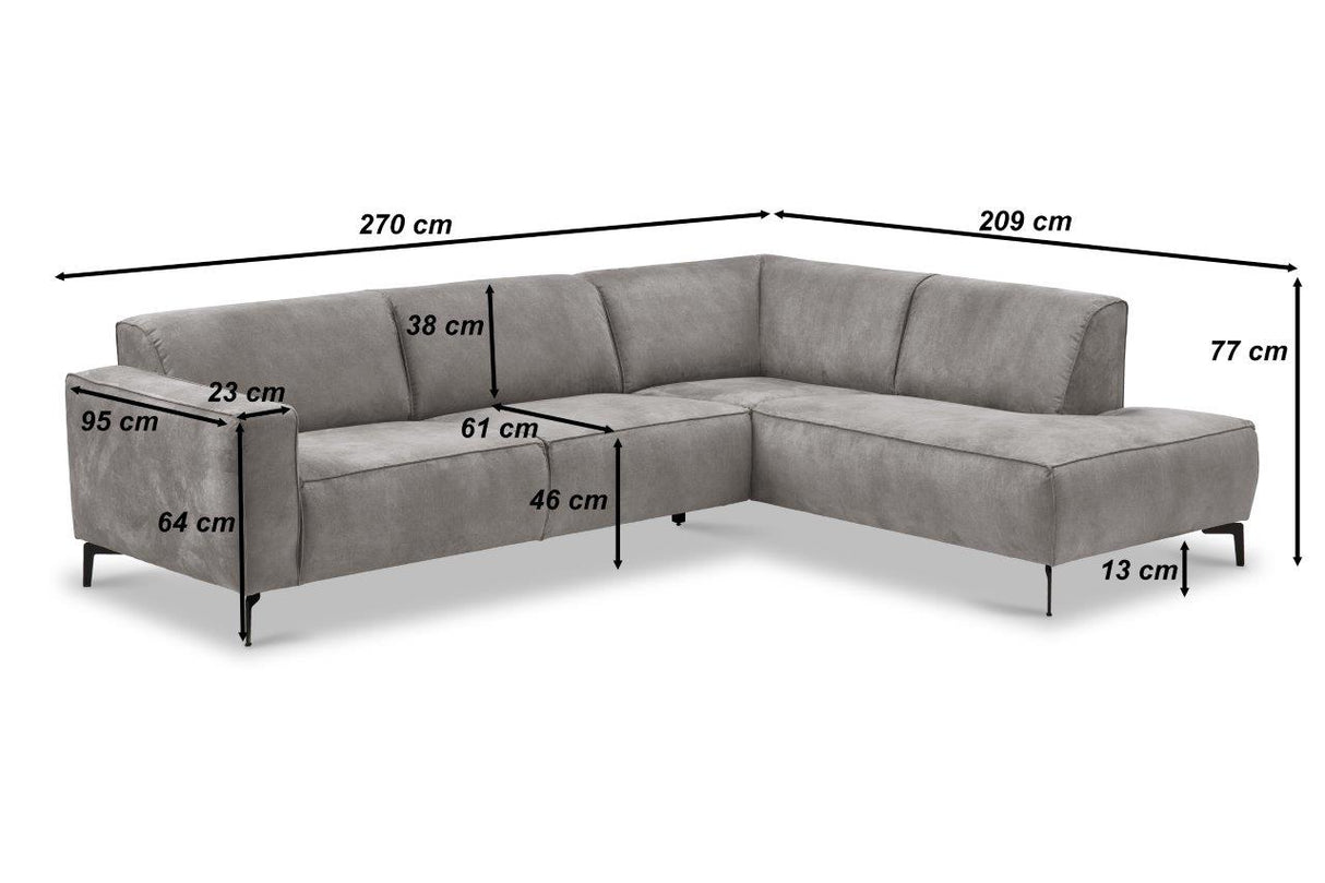 Industrielle Ecksofa Brisbane Eco-Leder Cognac - links 