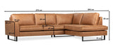 Ecksofa Tulin cognac Mikrofaser rechts