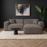 Banken - Hoekbank taupe chenille Wayne 264 cm - hoek links en rechts monteerbaar - Dimehouse