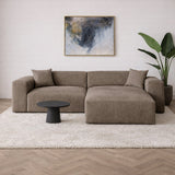 Banken - Hoekbank taupe chenille Wayne 264 cm - hoek links en rechts monteerbaar - Dimehouse