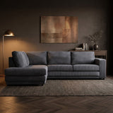 Ecksofa anthrazit Rippstoff Schlafsofa Gabi - links 