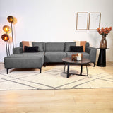 Ecksofa Davidson Mikrofaser Anthrazit mit kompakter Lounge - Links 