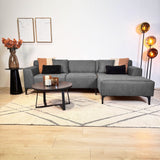 Ecksofa Davidson Mikrofaser Anthrazit mit kompakter Lounge - Rechts 