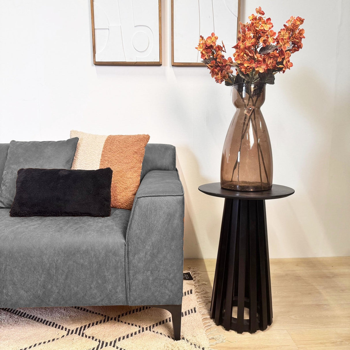 Ecksofa Davidson Mikrofaser Anthrazit mit kompakter Lounge - Links 