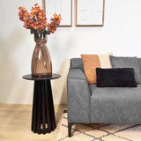 Ecksofa Davidson Mikrofaser Anthrazit mit kompakter Lounge - Rechts 