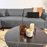 Ecksofa Davidson Mikrofaser Anthrazit mit kompakter Lounge - Links 