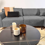 Ecksofa Davidson Mikrofaser Anthrazit mit kompakter Lounge - Rechts 