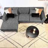 Ecksofa Davidson Mikrofaser Anthrazit mit kompakter Lounge - Links 