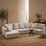 Ecksofa beige U-Form – Polyester – 380 cm – Colorado
