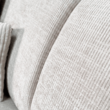 Ecksofa mit Chaiselongue aus beigem Chenille-Stoff Manon - rechts 