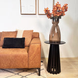 Ecksofa Davidson Mikrofaser Cognac mit kompakter Lounge - Links 