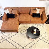 Ecksofa Davidson Mikrofaser Cognac mit kompakter Lounge - Links 