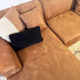 Ecksofa Davidson Mikrofaser Cognac mit kompakter Lounge - Links 