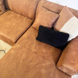 Ecksofa Davidson Mikrofaser Cognac mit kompakter Lounge - Rechts 