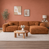 Ecksofa aus Kupfer-Chenille-Stoff – 292 x 169 cm – Shane – rechts