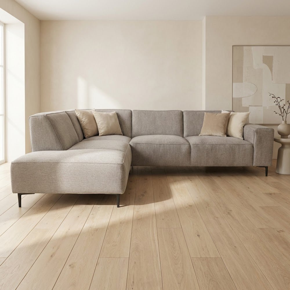 Ecksofa Grauer Chenille-melierter Ravi – Links