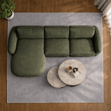 Ecksofa Chaiselongue olivgrün Strukturstoff Dwayne – links