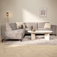 Banken - Ecksofa mit Chaiselongue Taupe Chenille Stoff Manon - links - Dimehouse