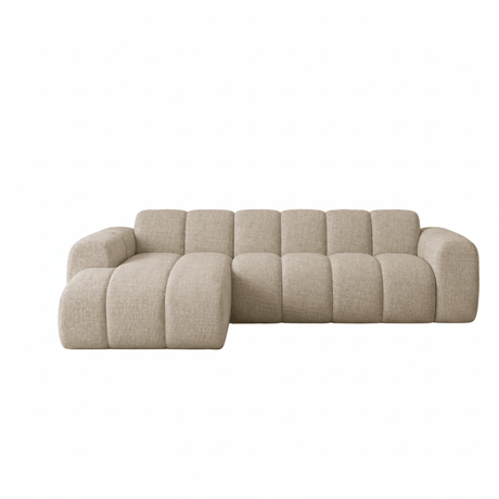 Ecksofa mit Lounge-Sand-Samtstrukturstoff – Streifen – links – Brix