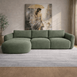 Ecksofa Chaiselongue olivgrün Strukturstoff Dwayne – links