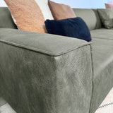 Ecksofa Davidson Grün Rechts - Mikrofaserstoff 