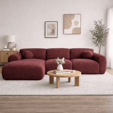 Ecksofa mit olivgrünem Chenille-Bezug, Modell Shane - rechts