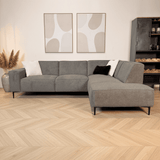 Ecksofa Taupefarbenes Chenille-meliertes Ravi – rechts