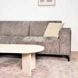 Ecksofa mit Chaiselongue in Taupe Chenille Stoff Manon - links 