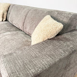 Ecksofa mit Chaiselongue in Taupe Chenille Stoff Manon - links 