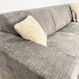 Ecksofa mit Chaiselongue in Taupe Chenille Stoff Manon - rechts 