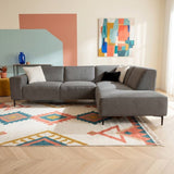 Ecksofa Taupefarbenes Chenille-meliertes Ravi – rechts