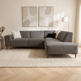 Ecksofa Taupefarbenes Chenille-meliertes Ravi – rechts