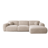 Ecksofa Beiger Chenillestoff – 292 x 169 cm – Shane – rechts
