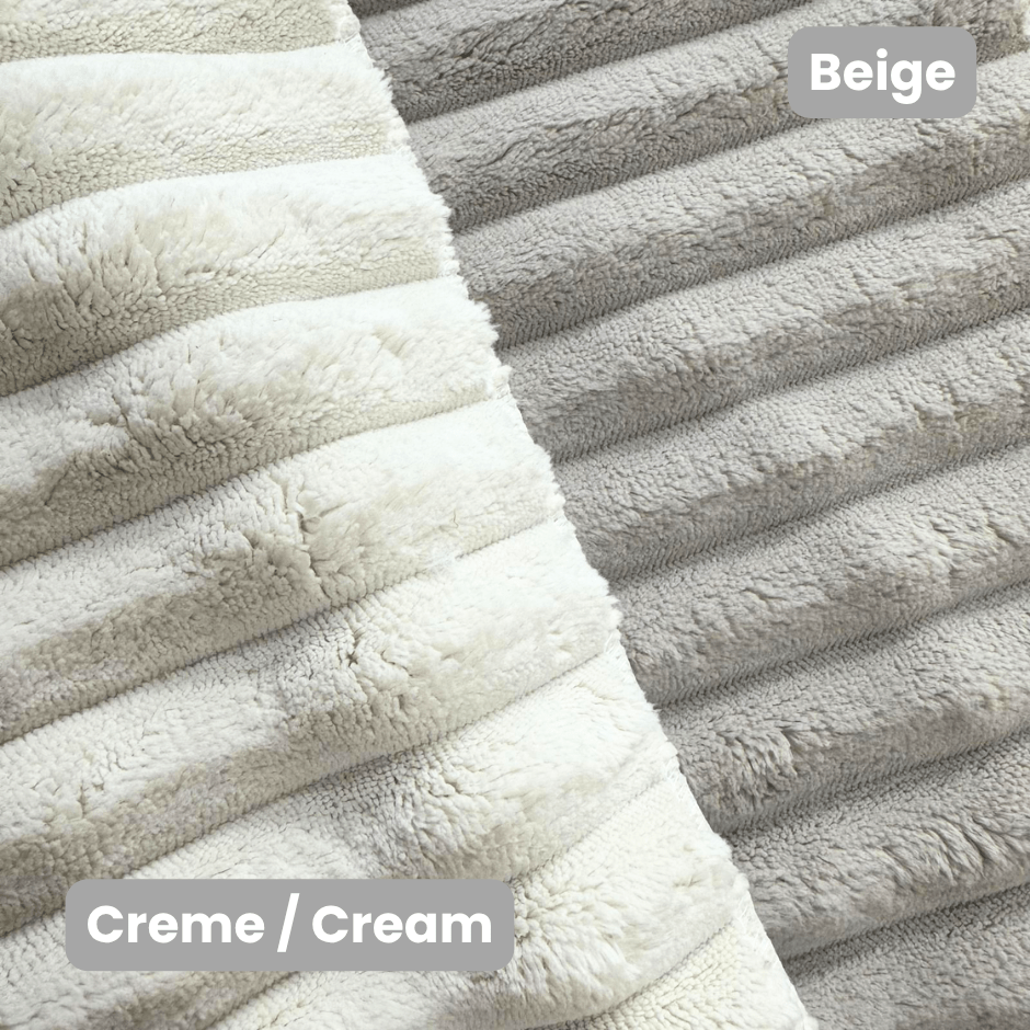 Ecksofa Gavi superweicher Rippenstoff Beige rechts