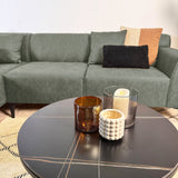 Ecksofa mit kompakter Lounge-Grün Microfaser Davidson - links 