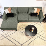 Ecksofa mit kompakter Lounge-Grün Microfaser Davidson - links 