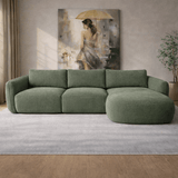 Ecksofa Chaiselongue olivgrün Strukturstoff Dwayne – rechts