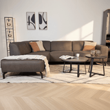 Industriele Hoekbank antraciet robuust eco-leer Barin - links