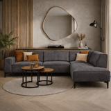 Industrielle Eckbank Anthrazit Eco-Leder Brisbane - rechts 