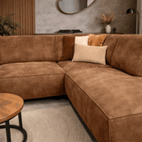 Industrielle Eckcouch Cognac Eco-Leder Brisbane - rechts 