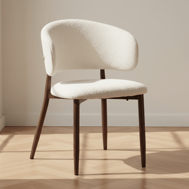 Japandi Eetkamerstoel Yuka Beige - Walnootlook Frame