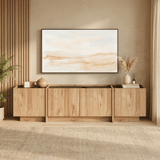 TV-Schrank Japandi Eichenoptik Melamin Anthrazit Lowen 180 cm