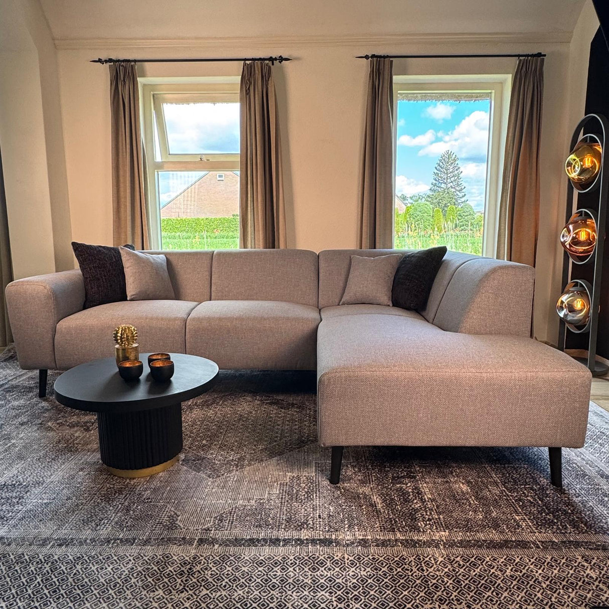 Ecksofa Moby Rechts Hellgrau - 2,5-Sitzer + Chaiselongue 