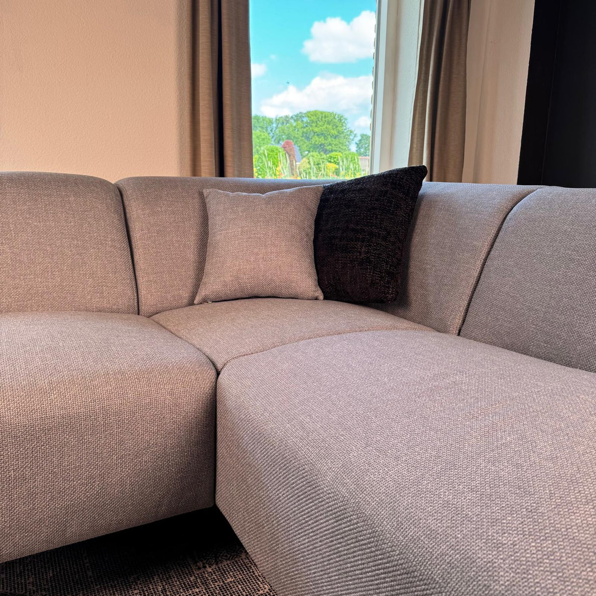 Ecksofa Moby Rechts Hellgrau - 2,5-Sitzer + Chaiselongue 